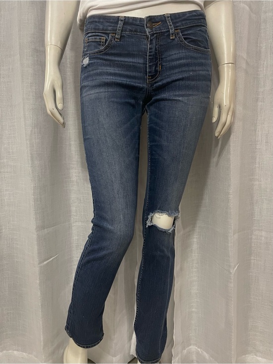 Hollister Denim - Hollister Distressed Skinny Jeans Blue Ripped Knee Size 27 5S (Preowned)